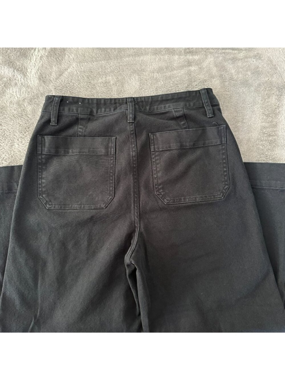 Madewell Emmett Patch Pocket Wide Leg Crop Jeans 28 Black High Rise - Picture 8 of 8